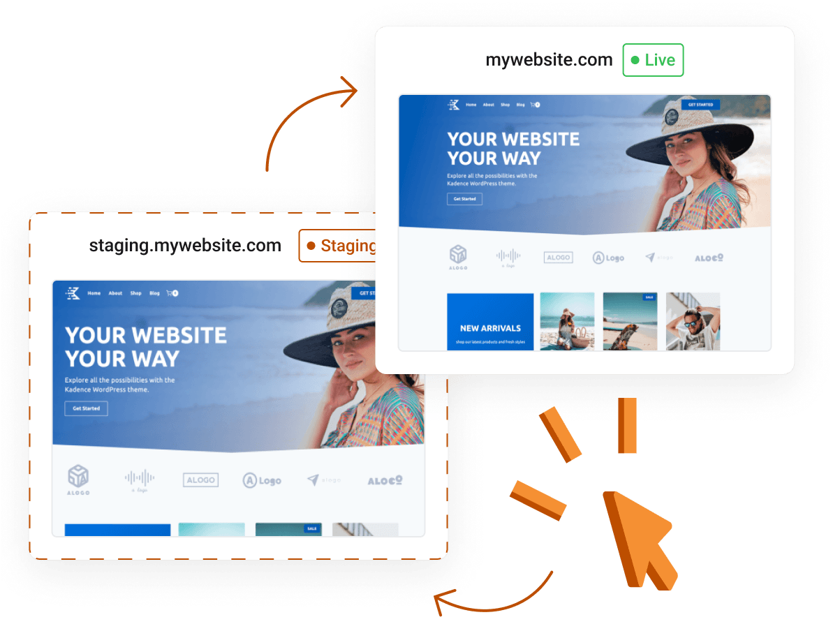 WordPress Hosting - One-click WordPress staging environment
